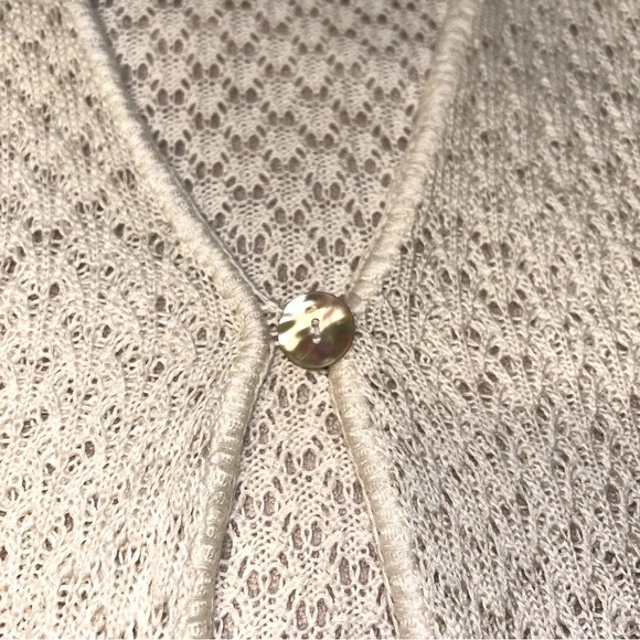 Vtg Disney Mickey Unlimited Crochet White Sleeveless Long Cardigan - Picture 6 of 14